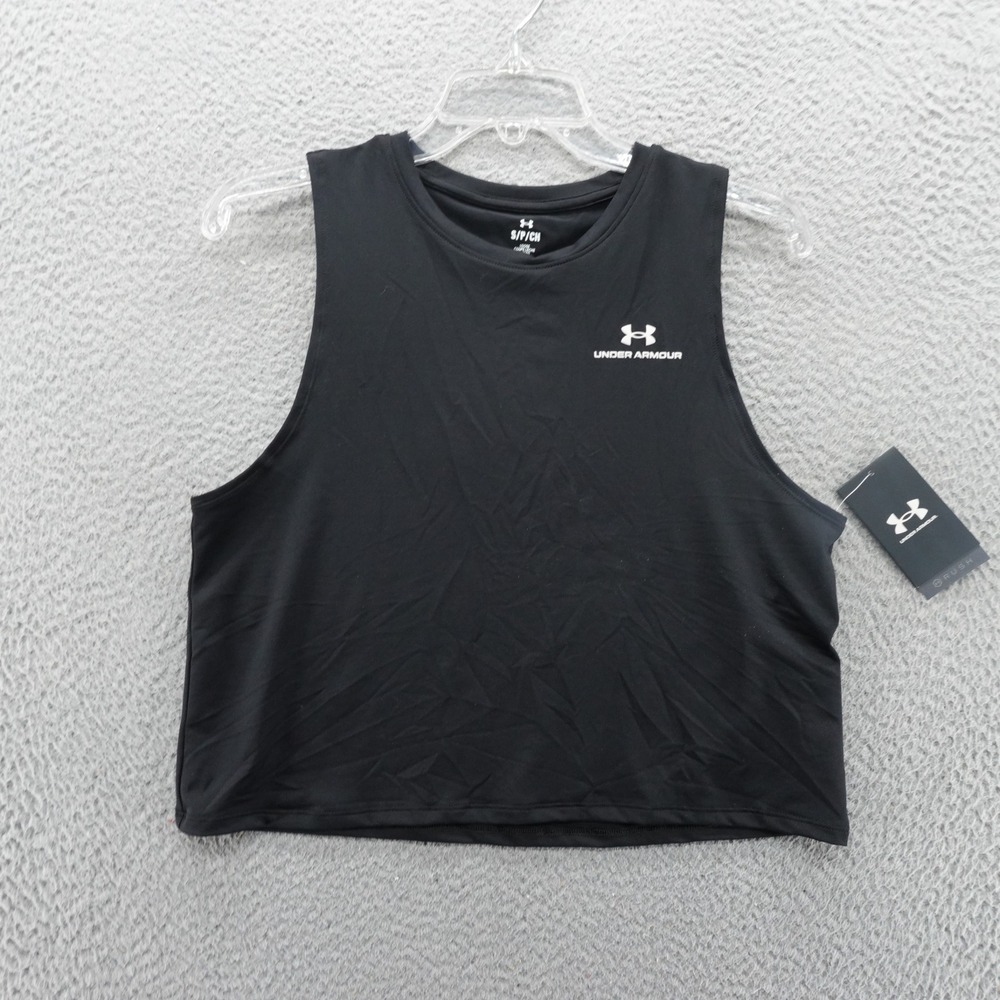 Under Armour Womens Vanish Energy Crop Tank Black Loose Fit Small NEW